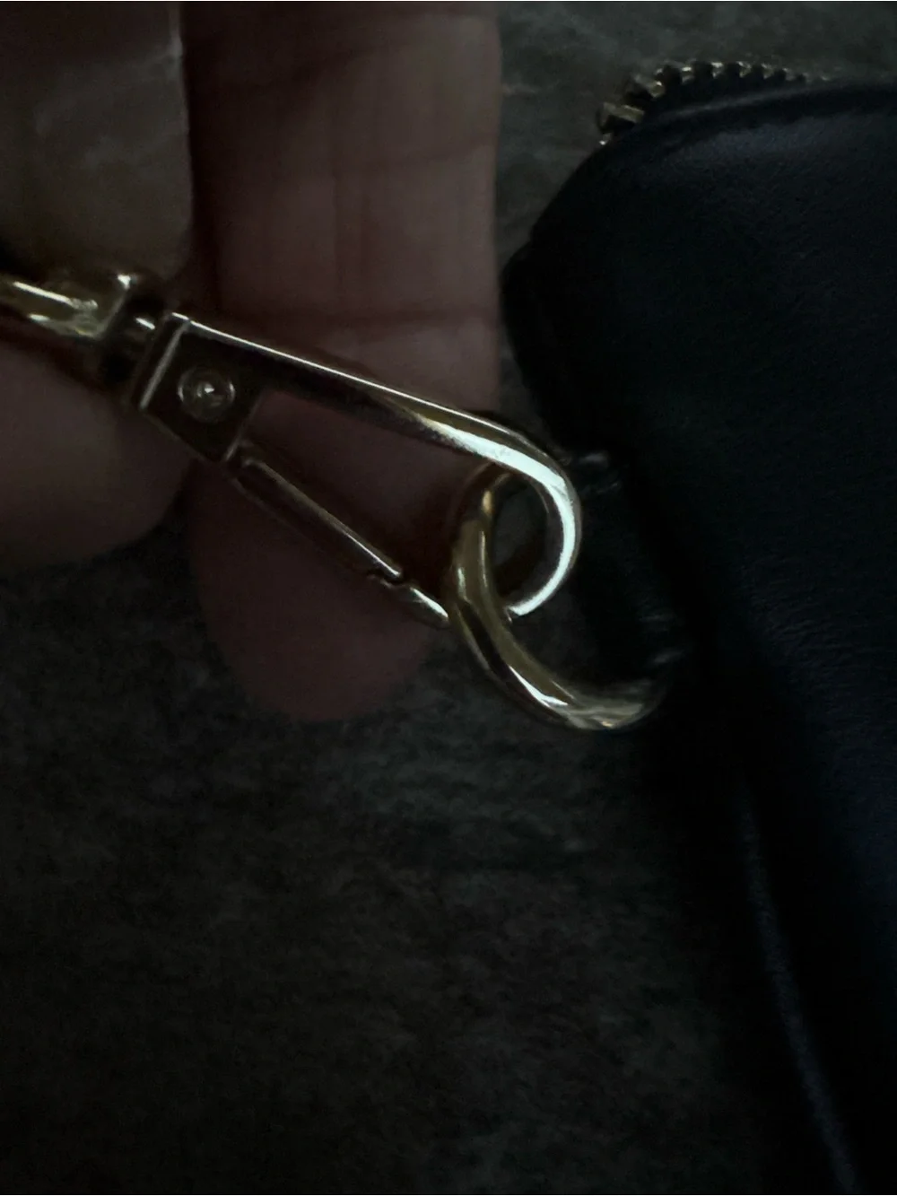 Nine West Black Leather Wristlet with Gold Hardware